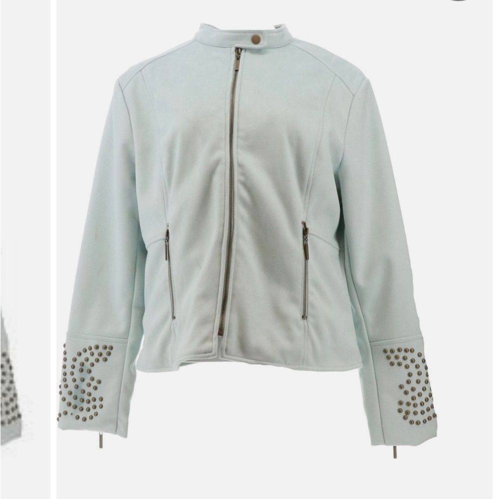 Curations Studded Faux Suede Jacket Women's boutique size large‎